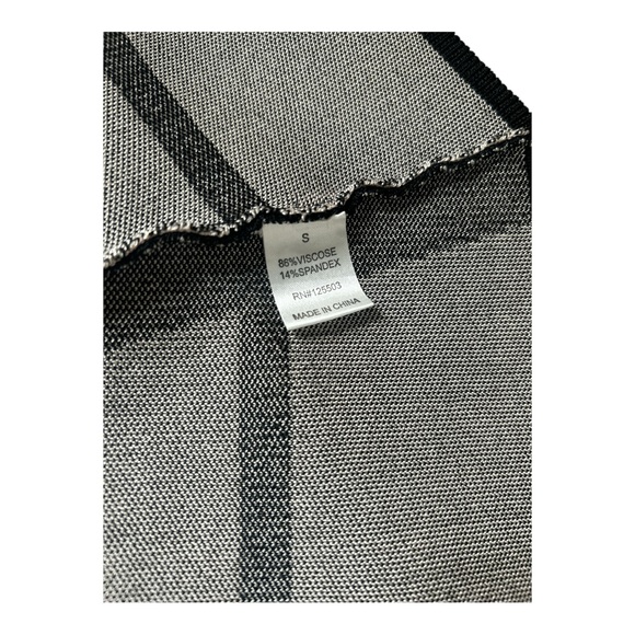 Ronny Kobo Geometric Knit Fit & Flare Dress Black Beige Small - Picture 5 of 5